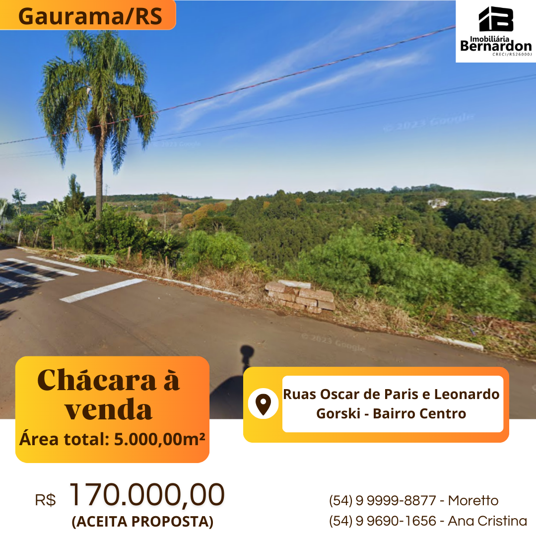Imagem: Chácara no perímetro urbano da cidade de Gaurama/RS